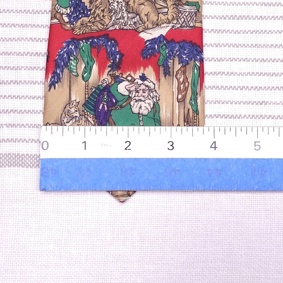 Robert Talbott Tie Christmas Holiday Party Santa Dogs Cats Silk Italy Novelty - Picture 7 of 7